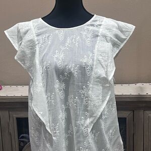Sanctuary White Embroidered Blouse